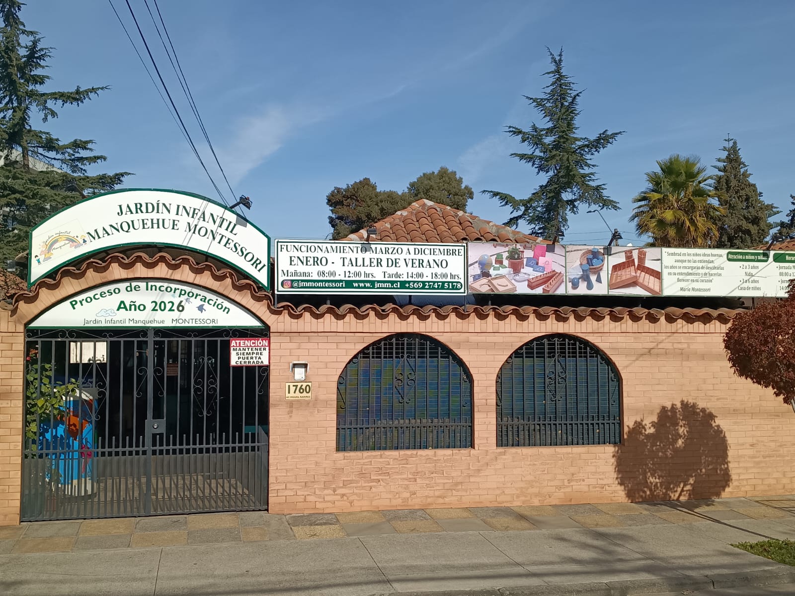 Entrada del Jardín Infantil Manquehue Montessori